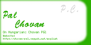 pal chovan business card